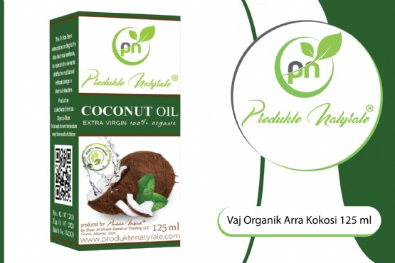 Vaj Organik Arre Kokosi 125 Ml, Vaj Arre Kokosi, Vajra Kokosi Esencial, Vaj Kokosi Organik,  Coconut Oil Vaj Arre Kokosi Per Fytyren, Vaj Arre Kokosi Per Akne, Vaj Arre Kokosi Per Floket, Vaj Arre Kokosi Per Lekuren